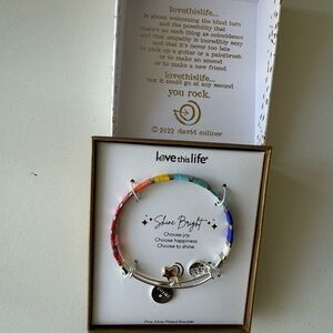 Love this life fine silver bracelet, shine multicolor glass bangles bracelet